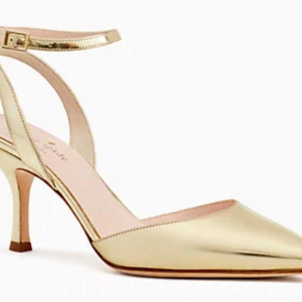 Kate Spade Simone Heels in Gold, 7.5